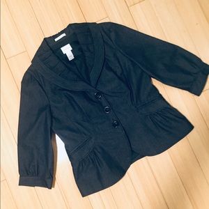 Black/Blue Lined Denim Jacket ~ Size 10